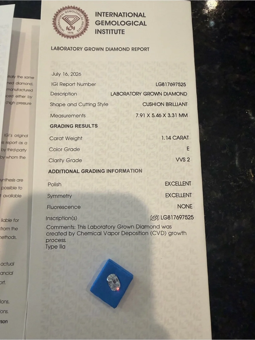 Cushion Cut Lab Diamond